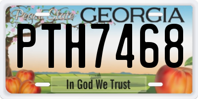 GA license plate PTH7468