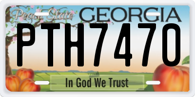 GA license plate PTH7470