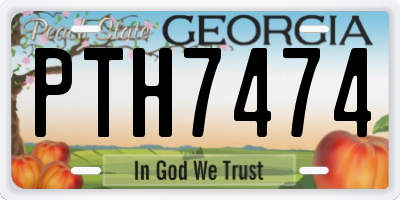 GA license plate PTH7474