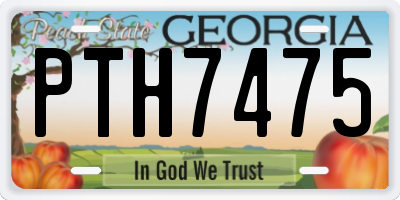 GA license plate PTH7475