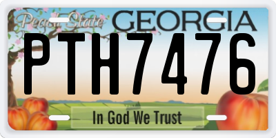 GA license plate PTH7476
