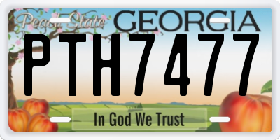 GA license plate PTH7477