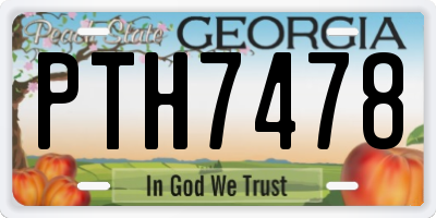 GA license plate PTH7478