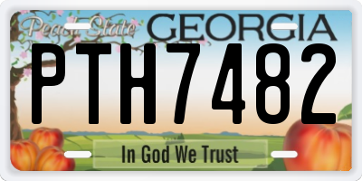 GA license plate PTH7482