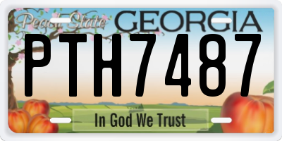 GA license plate PTH7487