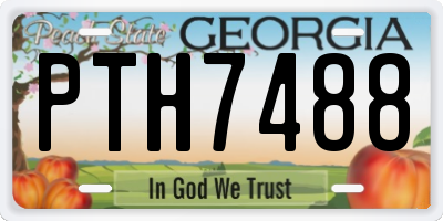GA license plate PTH7488