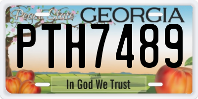 GA license plate PTH7489