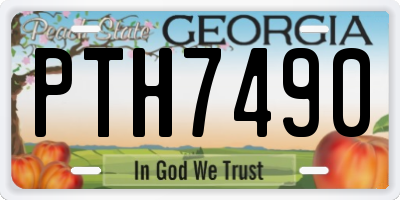 GA license plate PTH7490