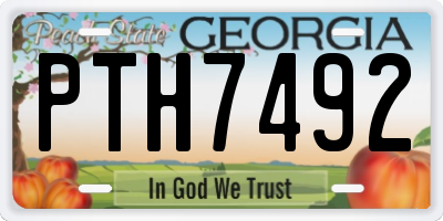 GA license plate PTH7492