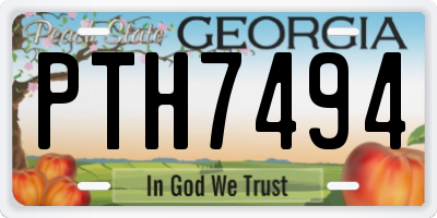 GA license plate PTH7494
