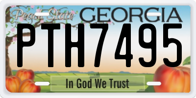 GA license plate PTH7495
