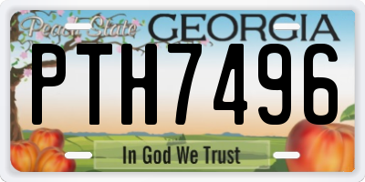 GA license plate PTH7496