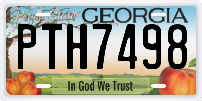 GA license plate PTH7498