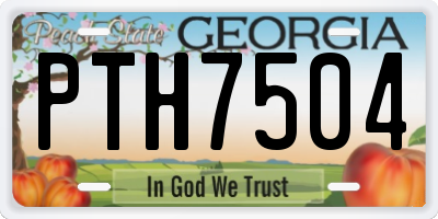 GA license plate PTH7504