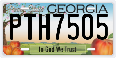 GA license plate PTH7505