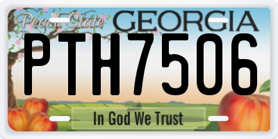 GA license plate PTH7506