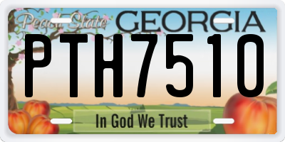GA license plate PTH7510