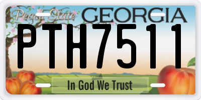 GA license plate PTH7511