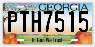 GA license plate PTH7515