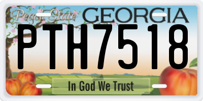 GA license plate PTH7518