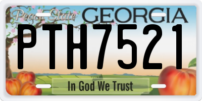 GA license plate PTH7521
