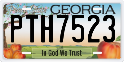 GA license plate PTH7523