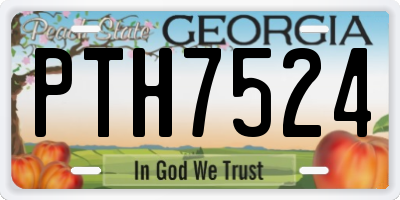 GA license plate PTH7524