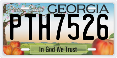 GA license plate PTH7526
