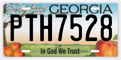 GA license plate PTH7528