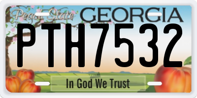 GA license plate PTH7532