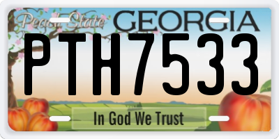 GA license plate PTH7533
