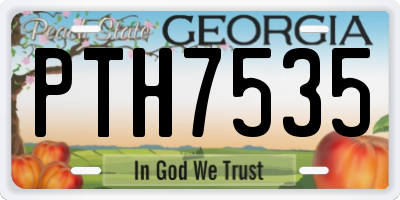 GA license plate PTH7535