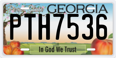 GA license plate PTH7536