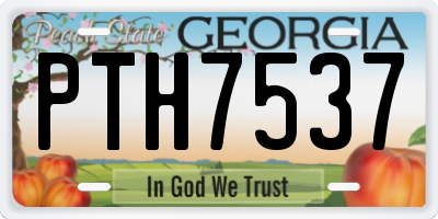 GA license plate PTH7537