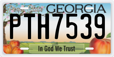 GA license plate PTH7539