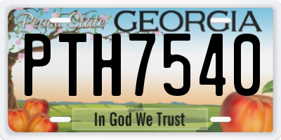GA license plate PTH7540