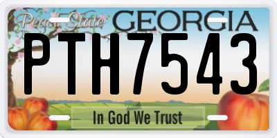 GA license plate PTH7543
