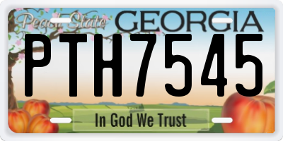GA license plate PTH7545