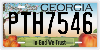 GA license plate PTH7546
