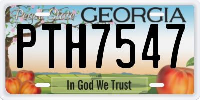 GA license plate PTH7547