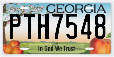 GA license plate PTH7548