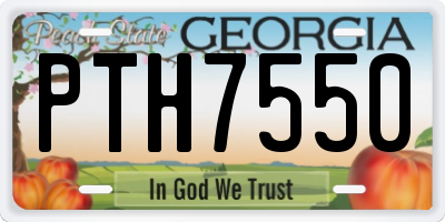 GA license plate PTH7550