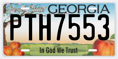 GA license plate PTH7553