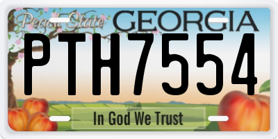 GA license plate PTH7554