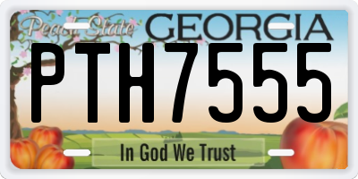 GA license plate PTH7555
