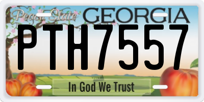 GA license plate PTH7557