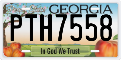 GA license plate PTH7558