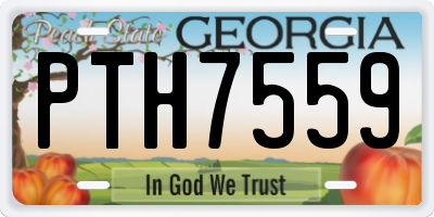 GA license plate PTH7559