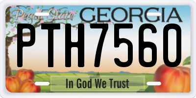 GA license plate PTH7560