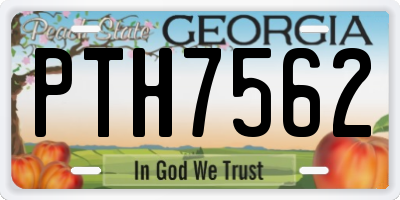 GA license plate PTH7562
